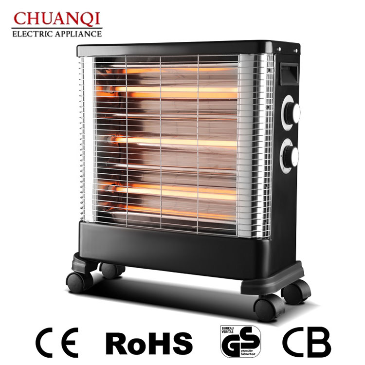 Chauffage à quartz 2400 W à 4 tubes avec thermostat